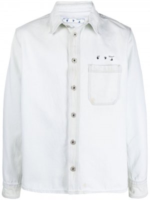 Джинсовая куртка с логотипом Arrow Off-White. Цвет: белый