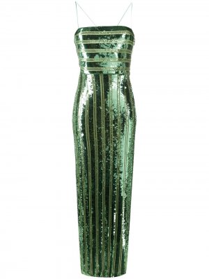 Платье Stargaze с лифом-бандо Galvan. Цвет: зеленый