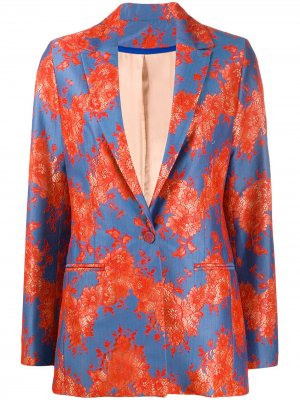Пиджак с кружевной аппликацией Koché. Цвет: синий