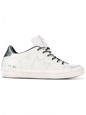 Perforated logo sneakers Leather Crown. Цвет: белый