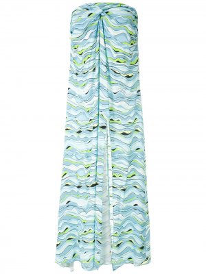 Пляжное платье с принтом Amir Slama. Цвет: синий