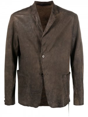 Однобортный пиджак с эффектом потертости Salvatore Santoro. Цвет: коричневый