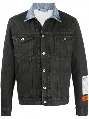 Джинсовая куртка с контрастным воротником Heron Preston. Цвет: черный