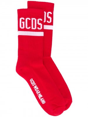 Носки в рубчик с логотипом Gcds. Цвет: красный