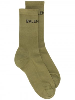 Носки в рубчик с логотипом Balenciaga. Цвет: зеленый