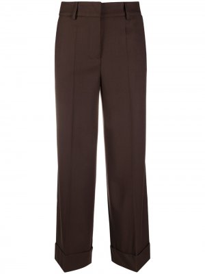 Укороченные расклешенные брюки P.A.R.O.S.H.. Цвет: коричневый