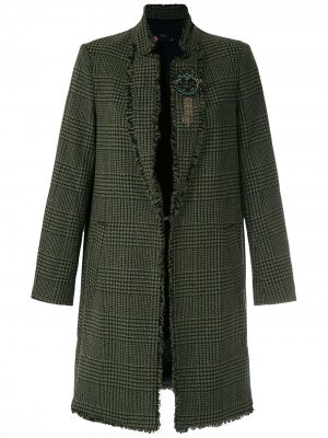 Твидовое пальто с укороченными рукавами Eva. Цвет: зеленый