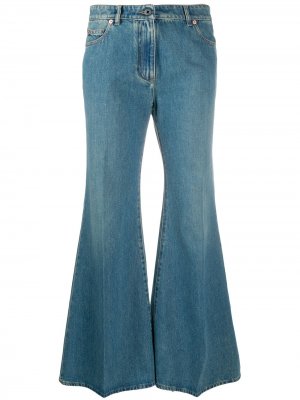 Расклешенные джинсы с логотипом VLogo Valentino. Цвет: синий