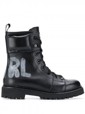 Ботинки Kadet II на шнуровке Karl Lagerfeld. Цвет: черный