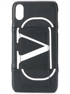 Чехол для iPhone X с логотипом VLogo Valentino Garavani. Цвет: черный