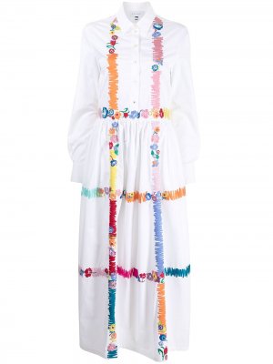 Платье-рубашка с вышивкой Mira Mikati. Цвет: белый
