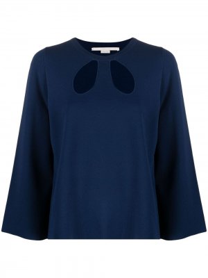 Трикотажная блузка с вырезами Stella McCartney. Цвет: синий