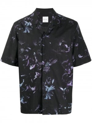 Рубашка с короткими рукавами и цветочным принтом PAUL SMITH. Цвет: черный