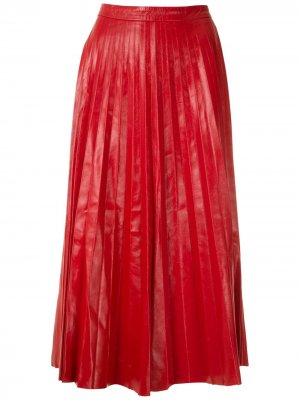Плиссированная юбка миди Eva. Цвет: красный