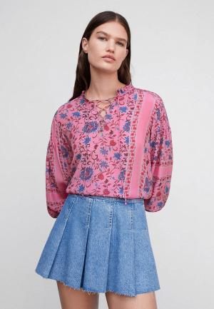 Блуза Mango. Цвет: розовый