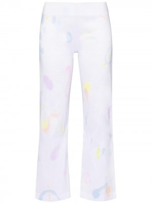 Укороченные брюки Mariposa с принтом тай-дай Collina Strada. Цвет: белый