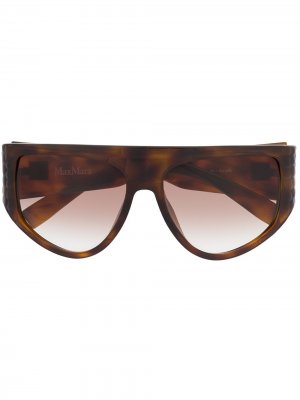 Массивные солнцезащитные очки в D-образной оправе Max Mara. Цвет: коричневый