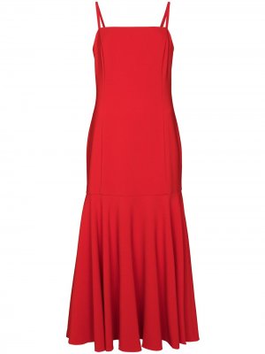 Расклешенное платье миди Carolina Herrera. Цвет: красный