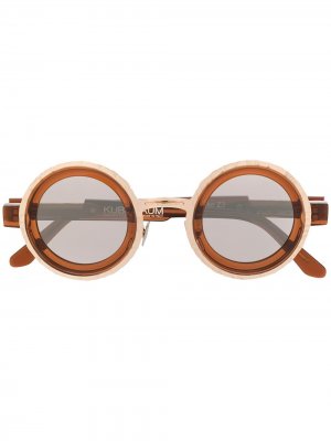 Солнцезащитные очки в стиле колор-блок Kuboraum. Цвет: коричневый