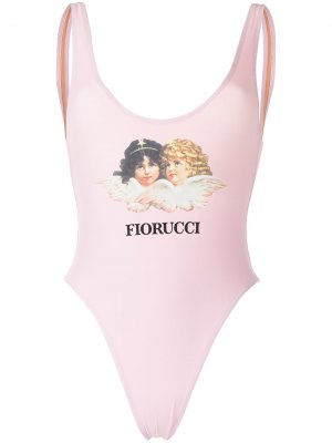 Купальник с логотипом Fiorucci. Цвет: розовый
