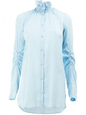 Рубашка с эластичным воротником Carven. Цвет: синий