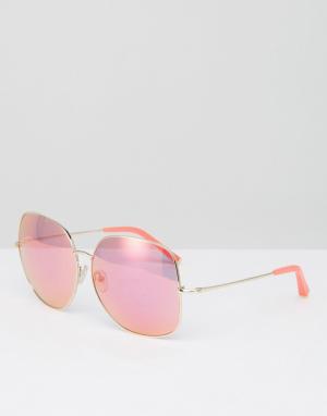 Большие розовые солнцезащитные очки Matthew Williamson. Цвет: розовый