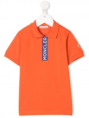 Рубашка-поло с логотипом Moncler Enfant. Цвет: оранжевый
