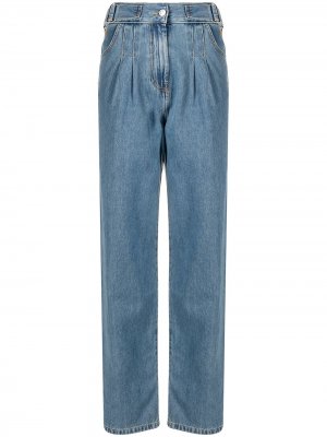 Прямые джинсы со складками MSGM. Цвет: синий