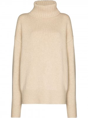 Кашемировый свитер оверсайз с высоким воротником extreme cashmere. Цвет: нейтральные цвета