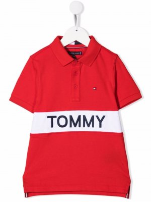Рубашка поло с короткими рукавами и логотипом Tommy Hilfiger Junior. Цвет: красный