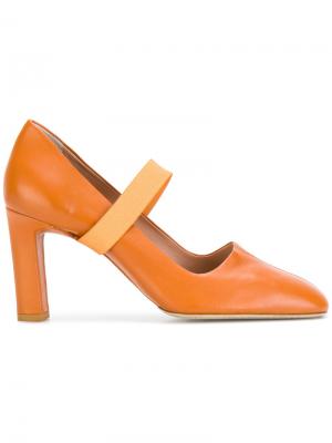 Туфли-лодочки с ремешком Santoni. Цвет: жёлтый и оранжевый