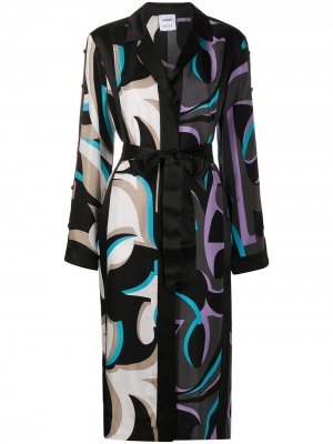 Платье с абстрактным принтом и завязками Emilio Pucci. Цвет: черный
