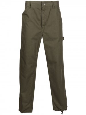 Прямые брюки с нашивкой-логотипом Engineered Garments. Цвет: зеленый
