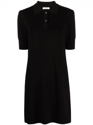 Платье в рубчик с воротником поло P.A.R.O.S.H.. Цвет: черный