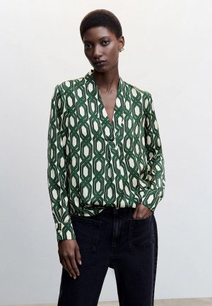 Блуза Mango. Цвет: зеленый