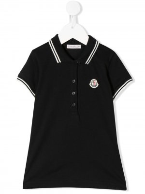Рубашка поло с логотипом на груди Moncler Enfant. Цвет: черный