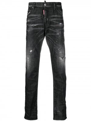 Прямые джинсы с прорезями Dsquared2. Цвет: черный