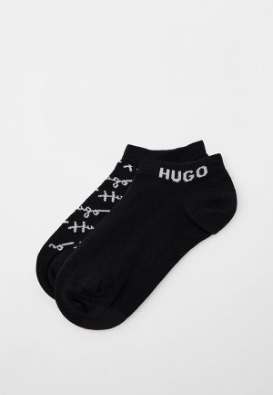 Носки 2 пары Hugo. Цвет: черный