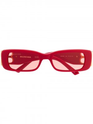 Солнцезащитные очки Dynasty в прямоугольной оправе Balenciaga Eyewear. Цвет: красный