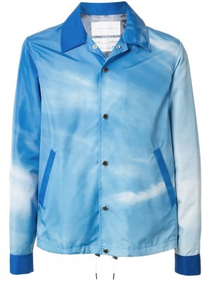 Легкая куртка-рубашка Fumito Ganryu. Цвет: синий