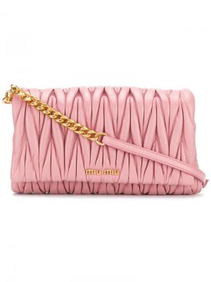 Текстурированная сумка на плечо Miu. Цвет: розовый и фиолетовый