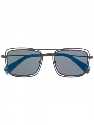 Солнцезащитные очки в квадратной оправе Yohji Yamamoto. Цвет: синий