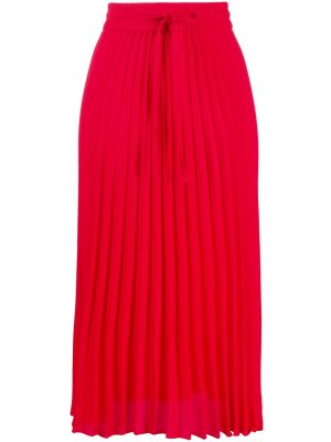 Плиссированная юбка с завышенной талией RED Valentino. Цвет: красный