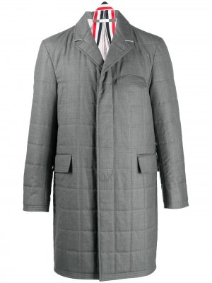 Дутое пальто Chesterfield Super 120s Thom Browne. Цвет: серый