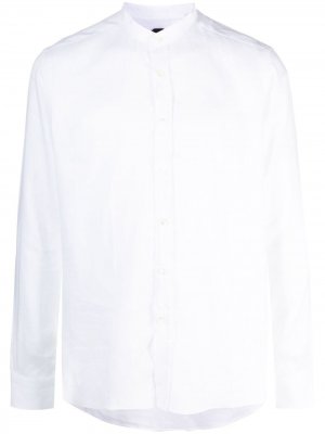 Рубашка с воротником-стойкой и закругленным подолом MP Massimo Piombo. Цвет: белый