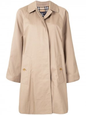 Пальто прямого кроя с потайной застежкой Burberry Pre-Owned. Цвет: нейтральные цвета