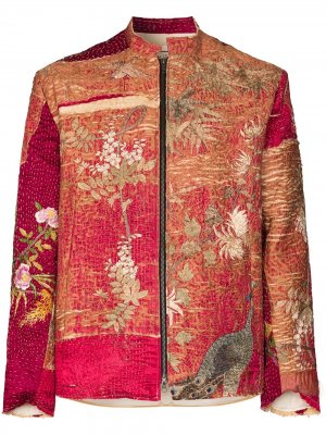 Куртка с вышивкой и принтом By Walid. Цвет: розовый