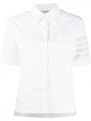 Рубашка с короткими рукавами и полосками 4-Bar Thom Browne. Цвет: белый