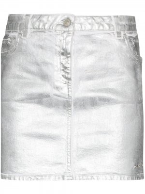 Джинсовая юбка мини с эффектом металлик 1017 ALYX 9SM. Цвет: золотистый