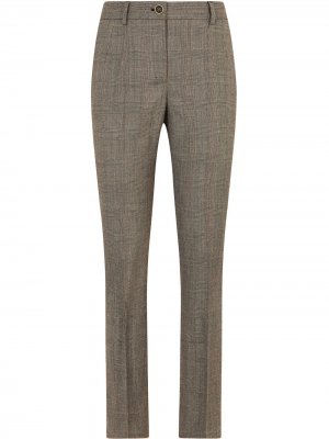 Клетчатые брюки строгого кроя Dolce & Gabbana. Цвет: коричневый